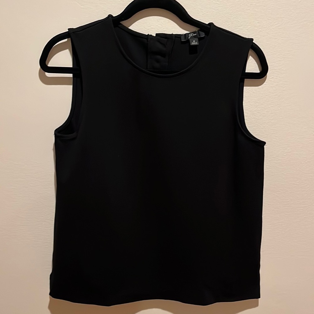 JCrew Jeweled button back ponte top, black, size small